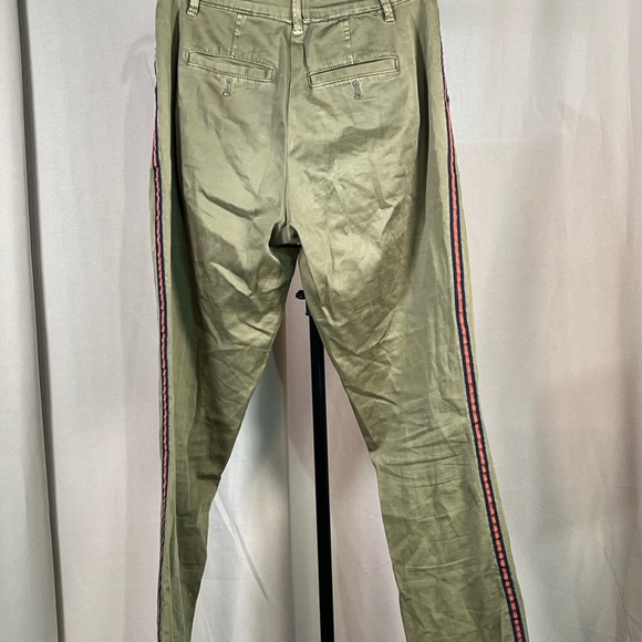 Anthropologie Green and Orange Navy Side Stripe Straight Relaxed Leg Pants SZ 28 - Picture 10 of 15
